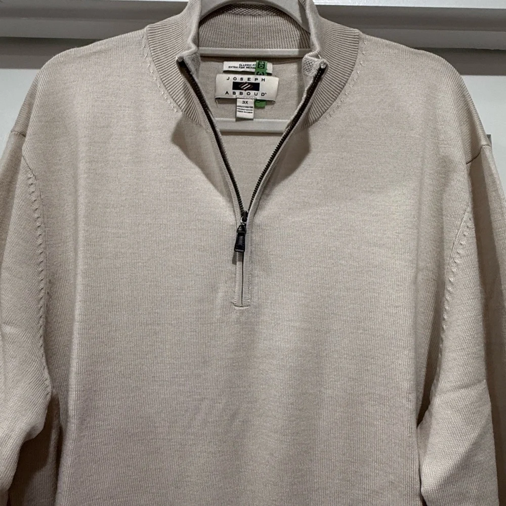 Joseph Abboud Classic Fit Extra Fine Merino Wool Quarter Zip Sweater.  Size 3X - Picture 5 of 8